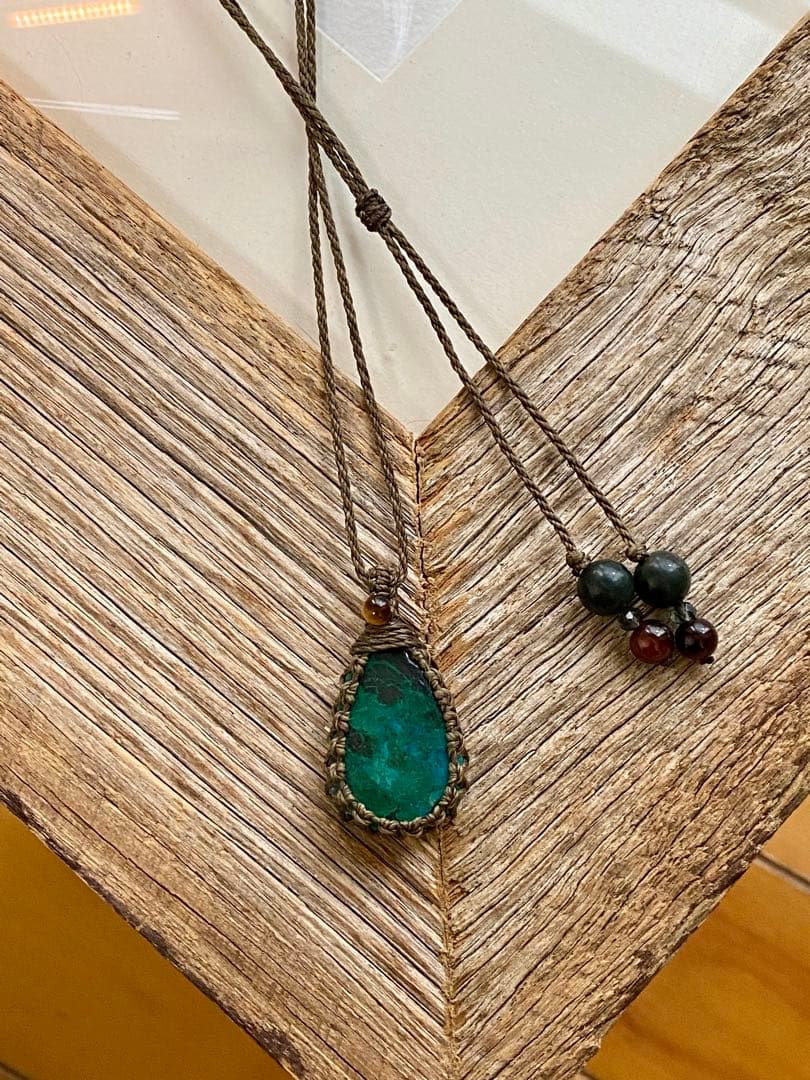 天然石マクラメネックレス/日々のお守りアクセサリー