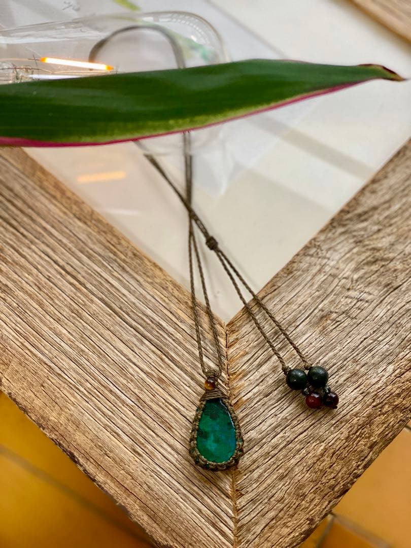 天然石マクラメネックレス/日々のお守りアクセサリー