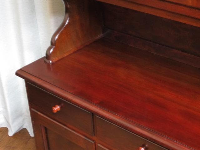 美品 松本民芸家具 ミズメザクラ 無垢材 C型 食器棚 定価935,000円