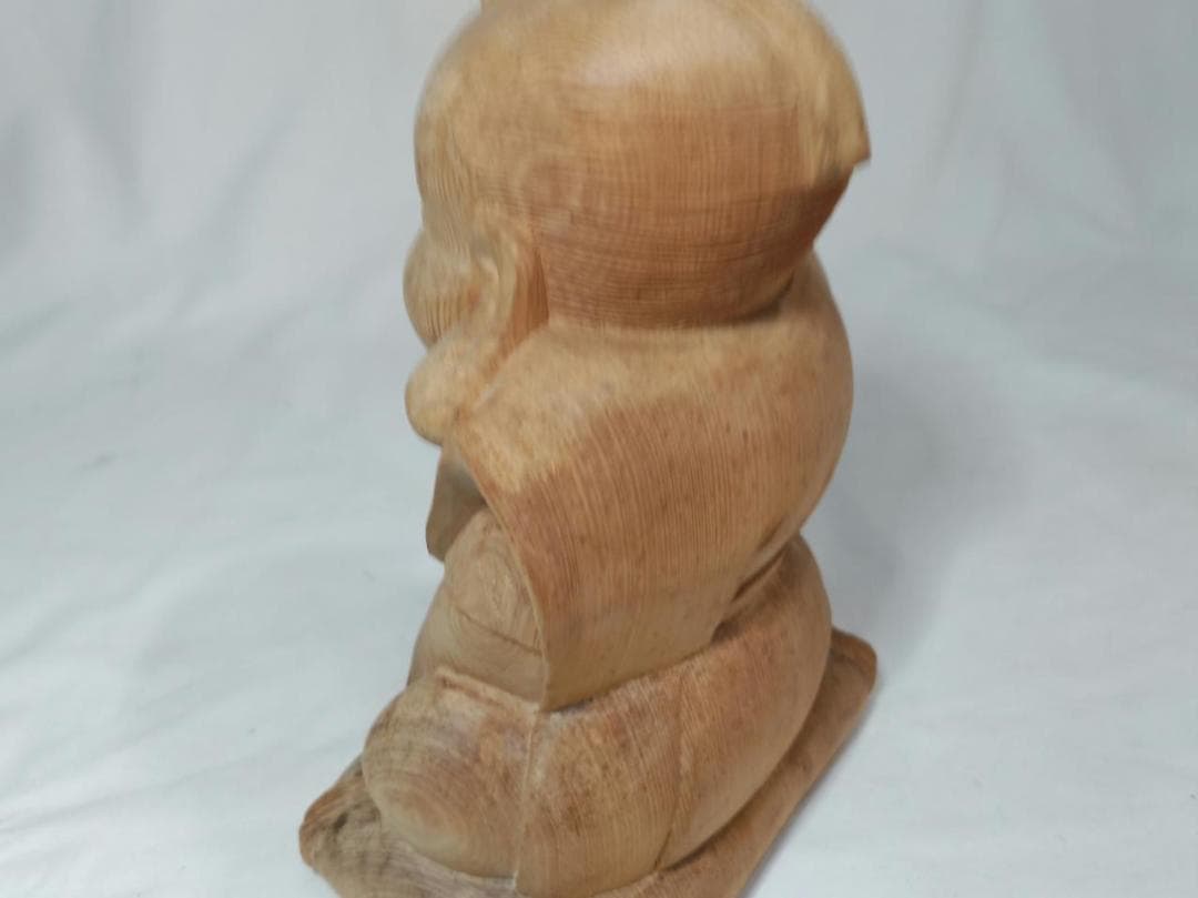 【福助】商売繁盛、縁起物木彫り彫刻　高さ25ｃｍ（ 値下げです！）