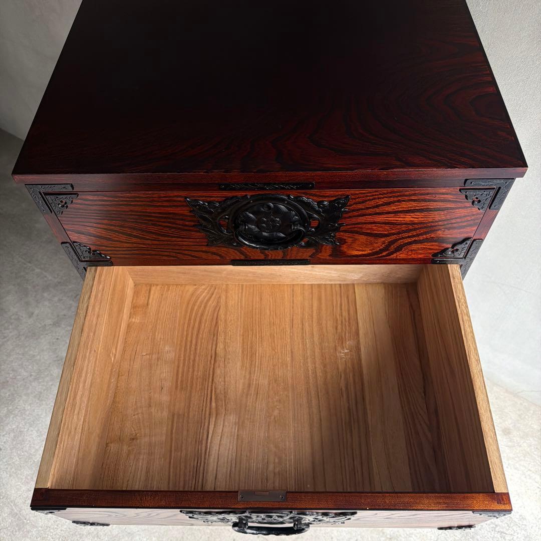 伝統工芸　岩屋堂箪笥　整理箪笥　民芸家具　ケヤキ　欅 抽き出し　6杯