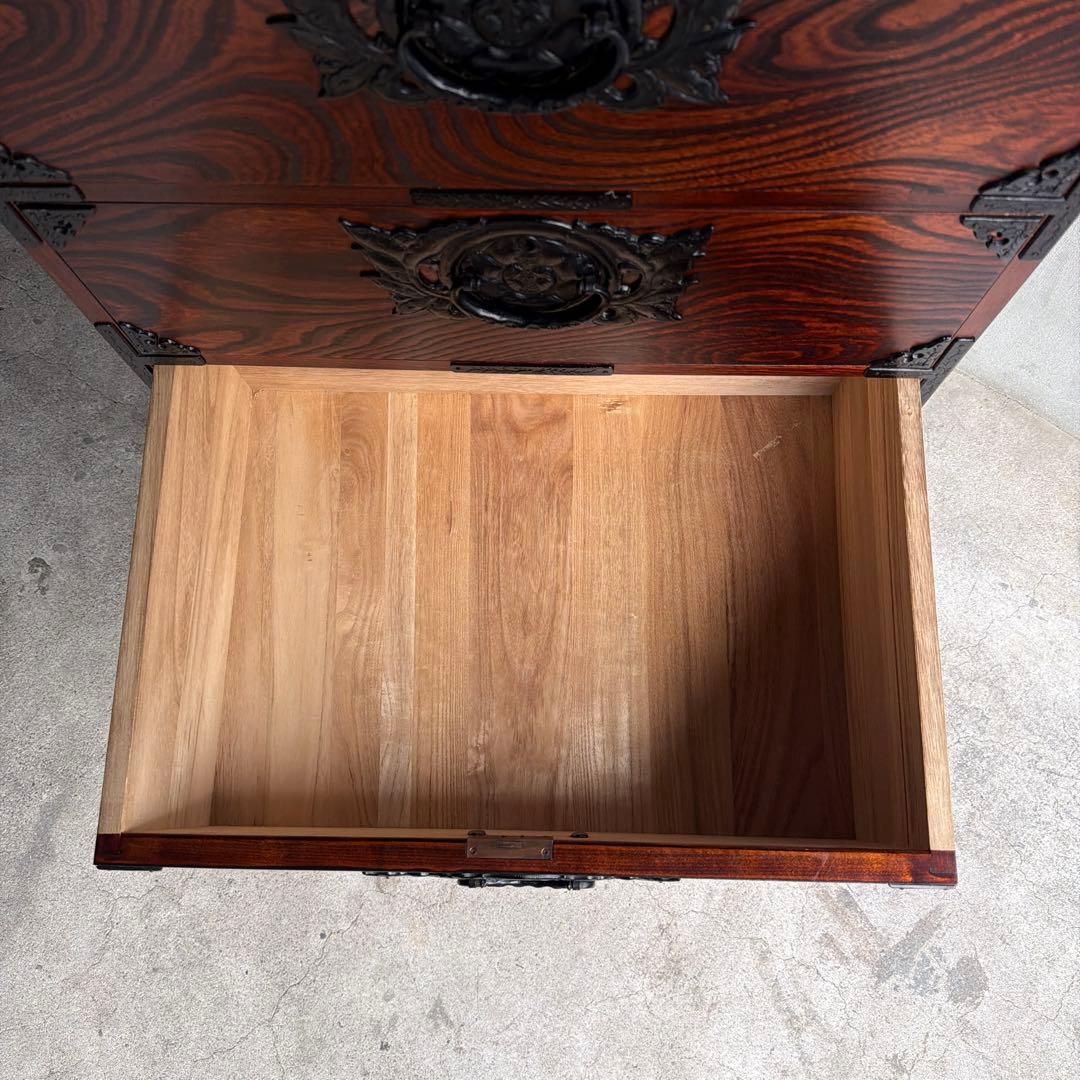 伝統工芸　岩屋堂箪笥　整理箪笥　民芸家具　ケヤキ　欅 抽き出し　6杯