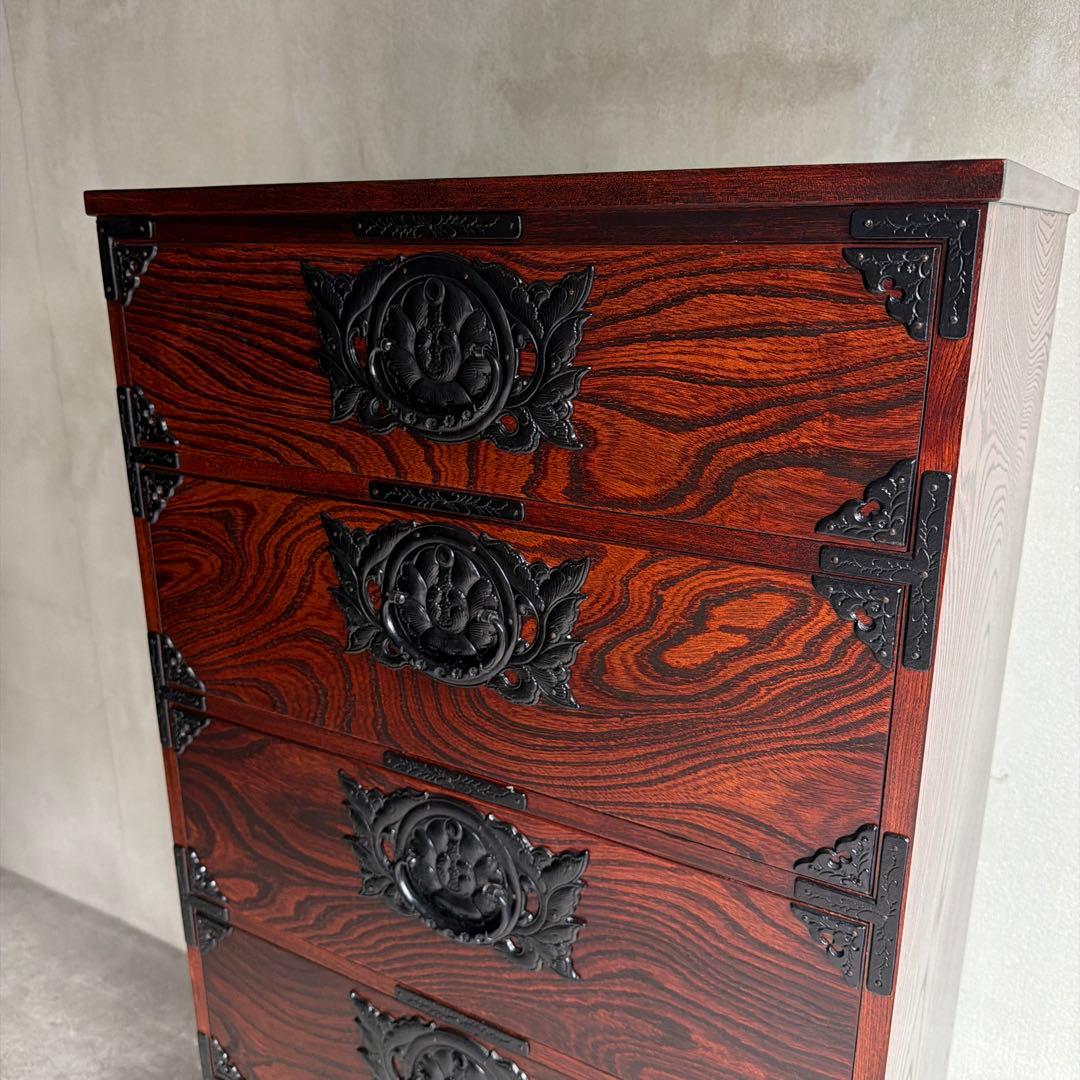 伝統工芸　岩屋堂箪笥　整理箪笥　民芸家具　ケヤキ　欅 抽き出し　6杯