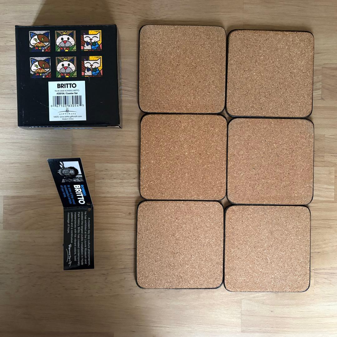 限定 ロメロブリット 猫の置物とコースターのセット