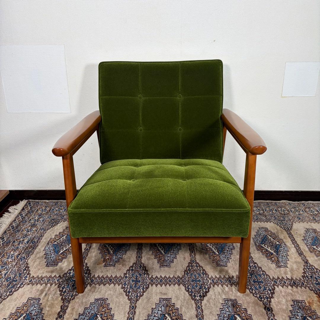 専用　25年製 美品 カリモク60 Kチェア モケットグリーン 1シーター 1P