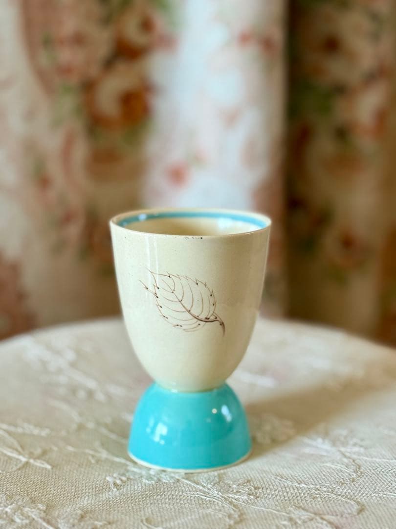 スージークーパー　＊パトリシアローズ＊　ブルーソリッドグースカップ　エッグカップ