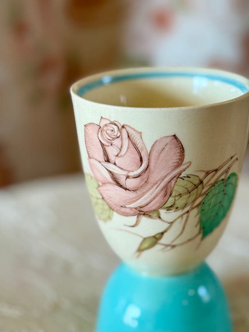 スージークーパー　＊パトリシアローズ＊　ブルーソリッドグースカップ　エッグカップ