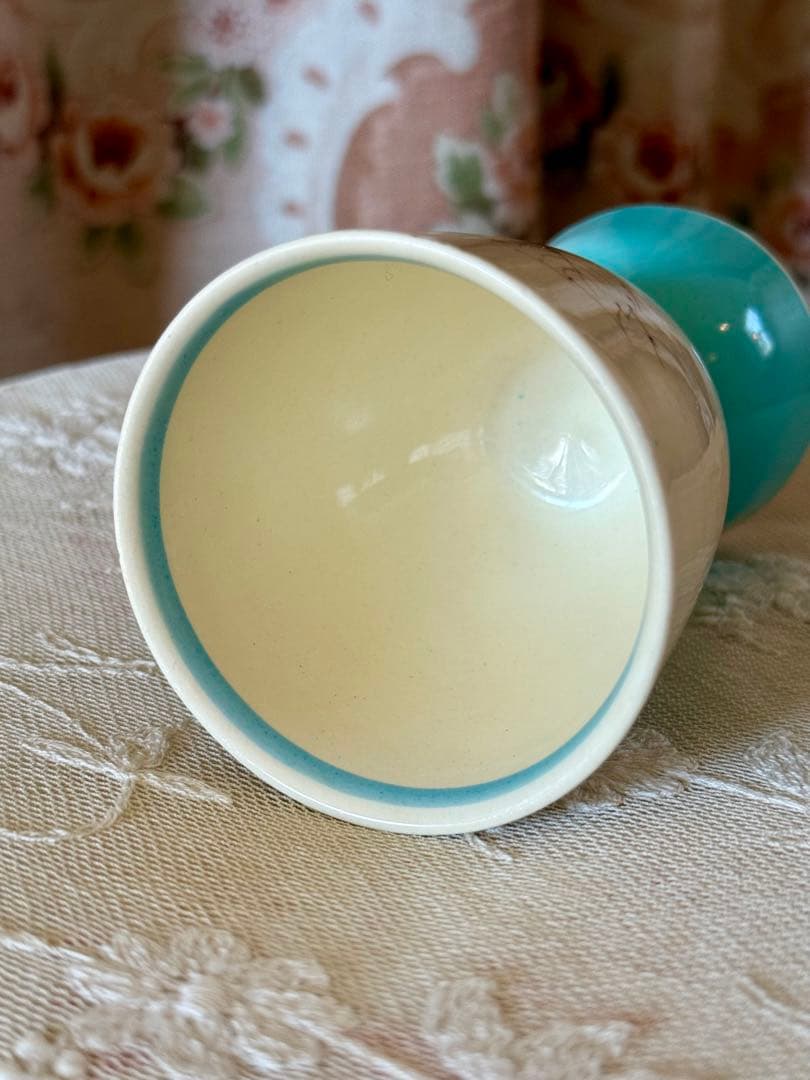 スージークーパー　＊パトリシアローズ＊　ブルーソリッドグースカップ　エッグカップ