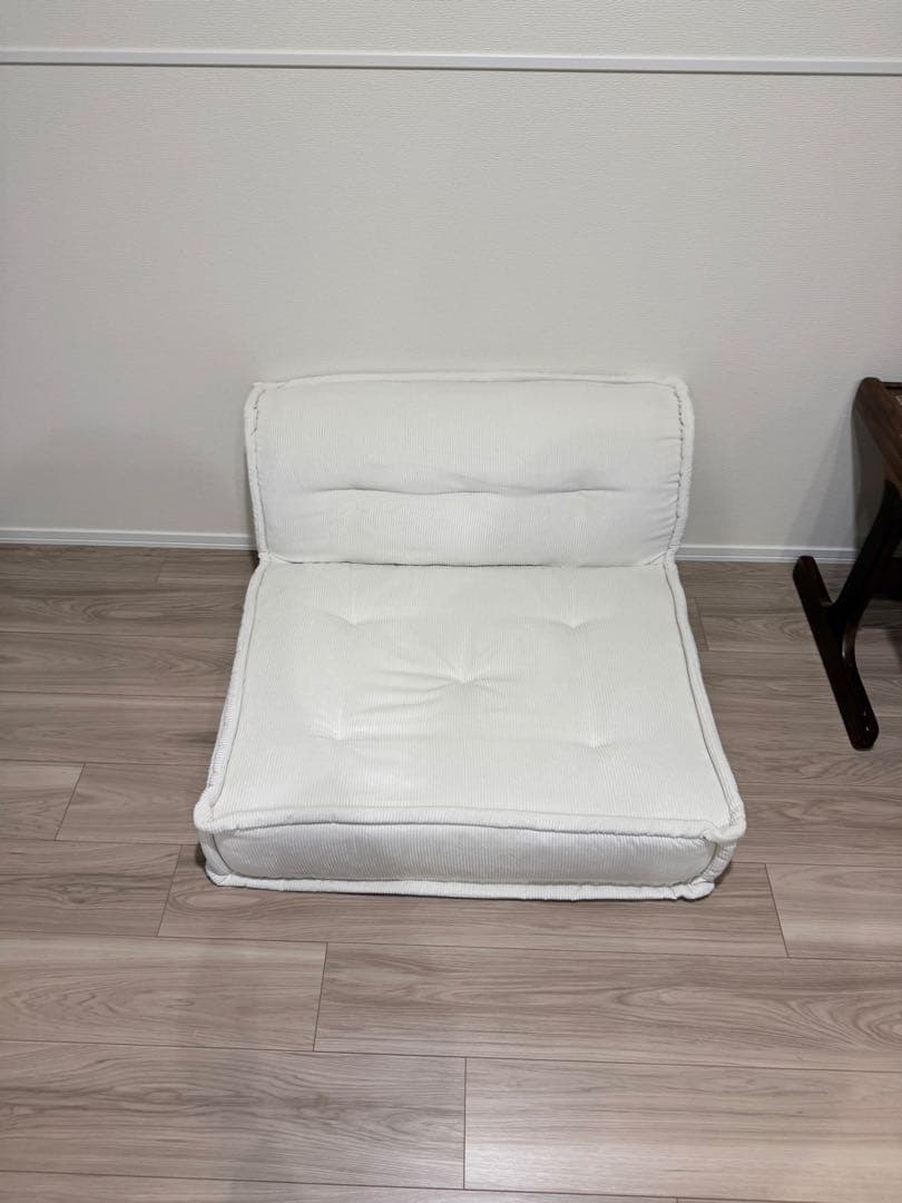 ホワイト 1人掛けソファ 76cm幅