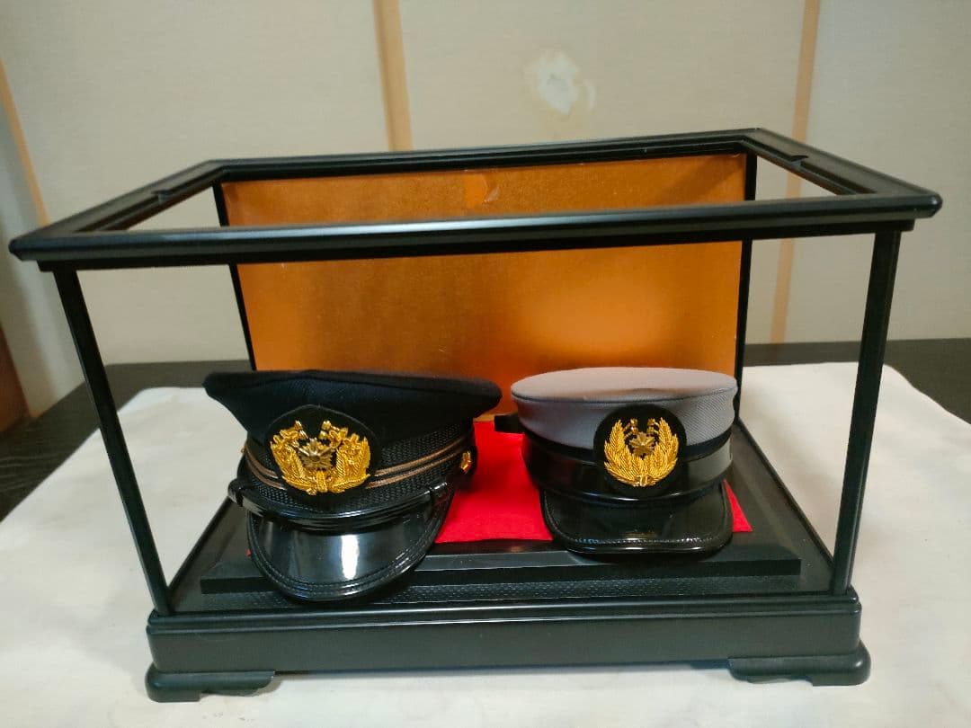 【希少】警察官帽子　ミニチュア　セット　2点　組み立て式ケース付　昭和レトロ