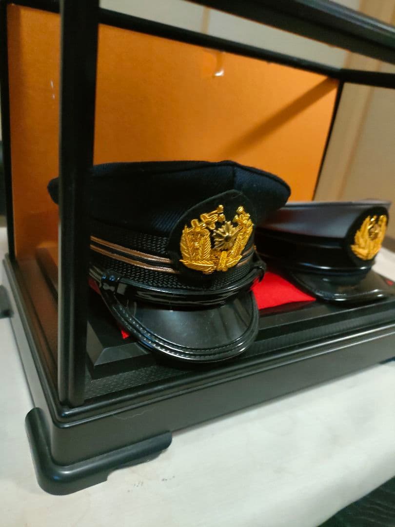 【希少】警察官帽子　ミニチュア　セット　2点　組み立て式ケース付　昭和レトロ