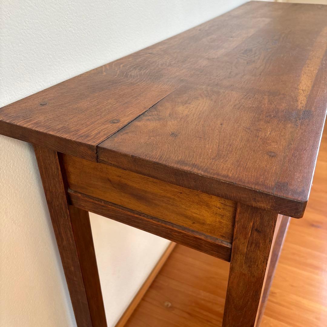 古家具『木製長机 引出し4つ付き』