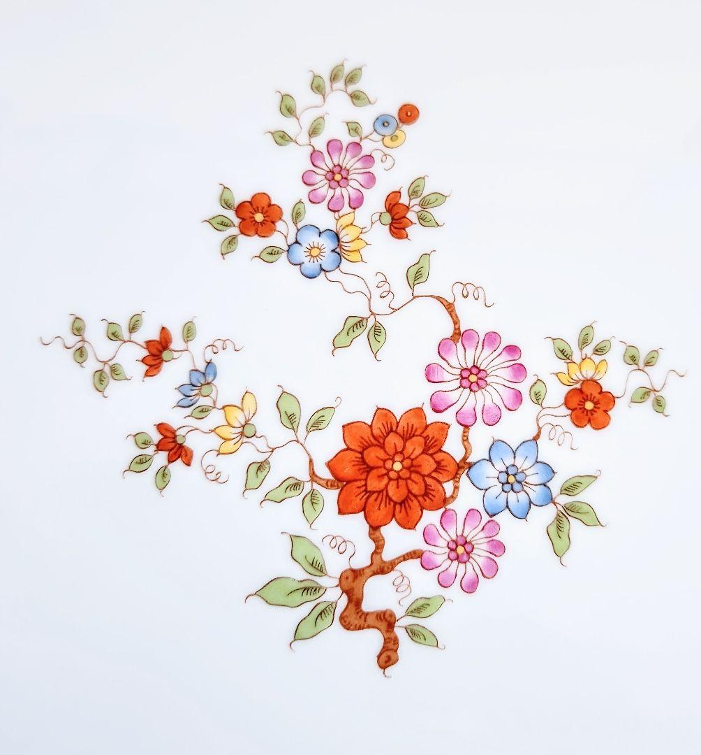 アウガルテン【美品】《カラフルシノワズリー》大きなオーバルプレート横幅約36cm