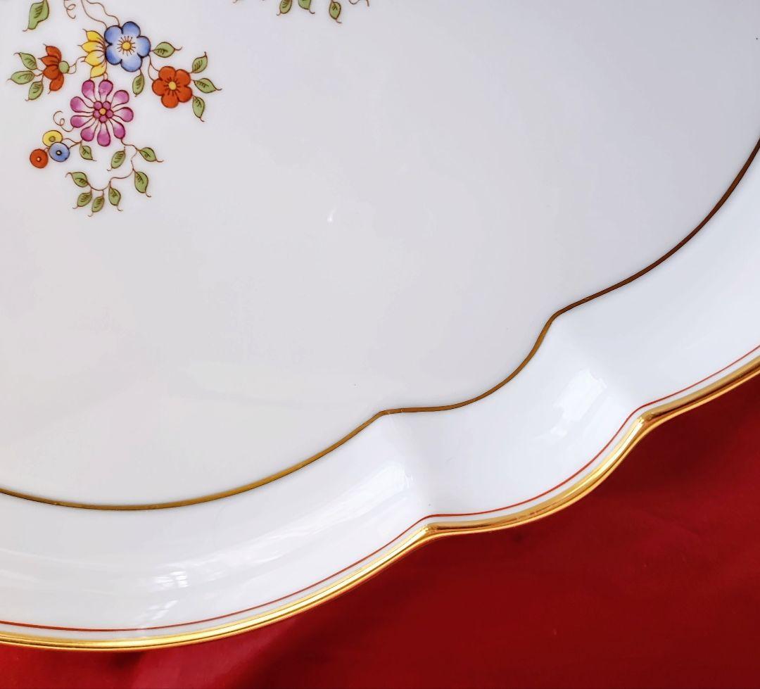 アウガルテン【美品】《カラフルシノワズリー》大きなオーバルプレート横幅約36cm