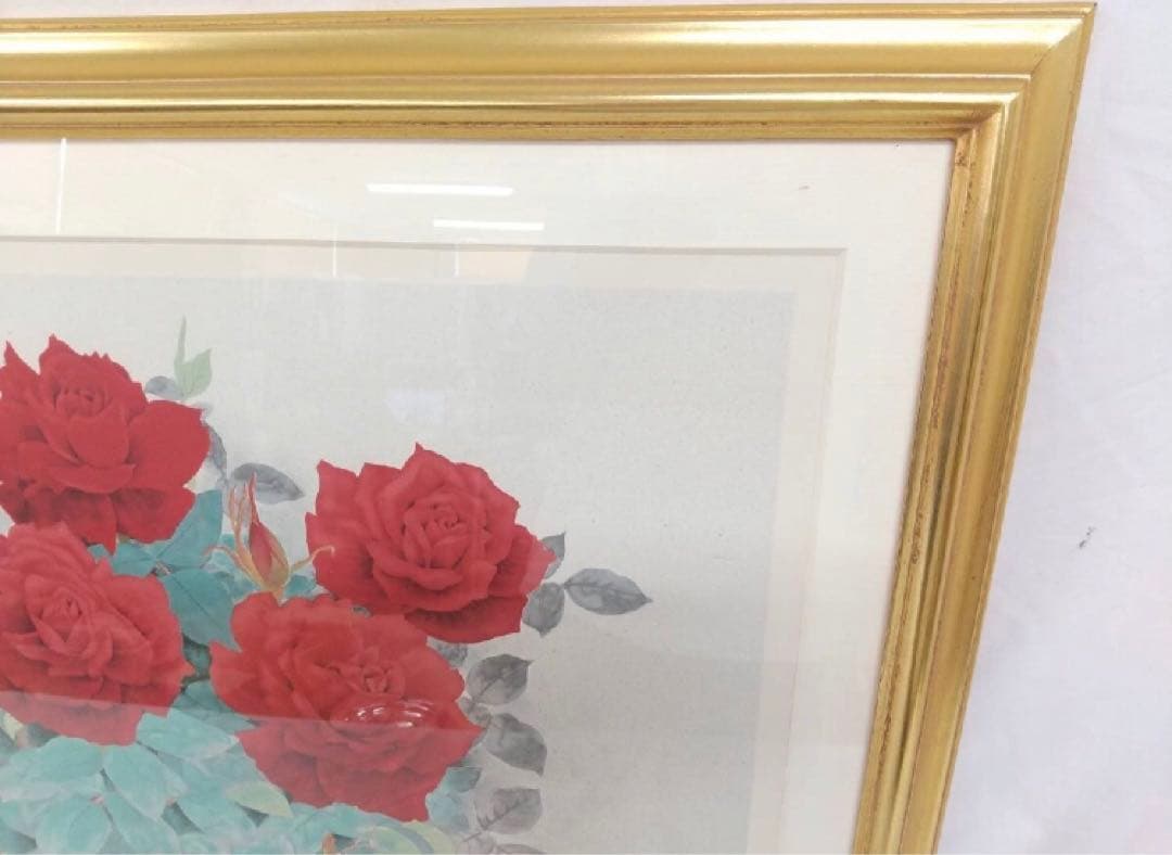 那波多目功一 リトグラフ 薔薇 ばら バラ 33/200 額 額装