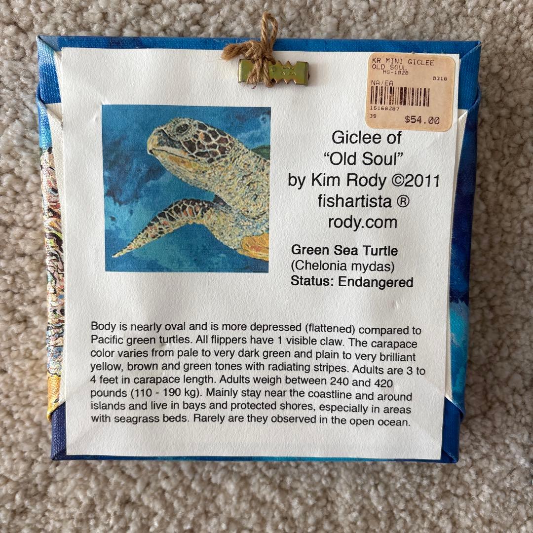 Hawaii アクリル画　ウミガメの油彩画3点セット