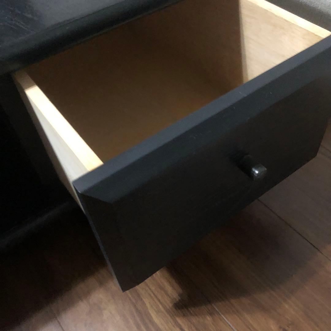 ローテーブル　センターテーブル　　　テレビ台　黒い木製台　引き出し付き