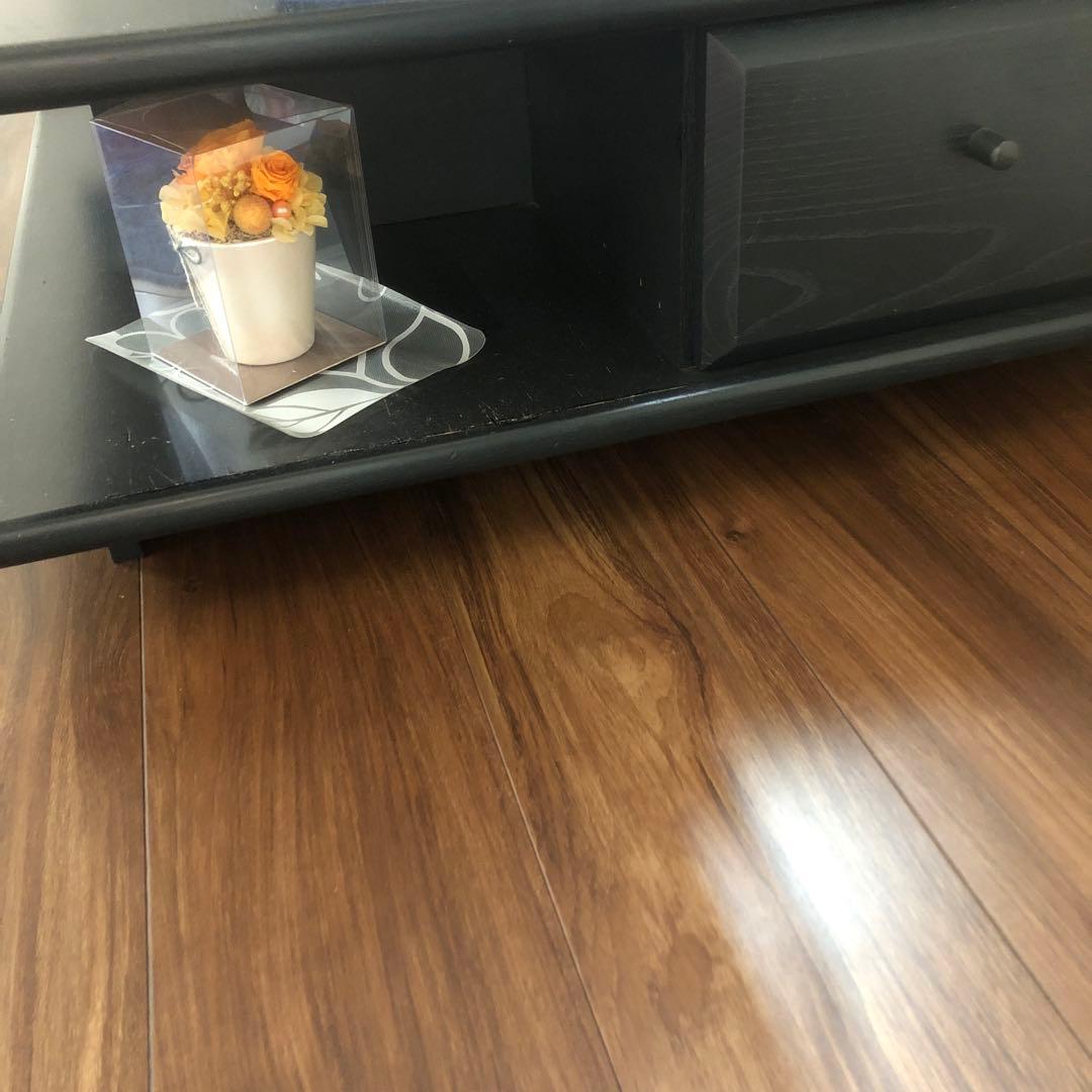 ローテーブル　センターテーブル　　　テレビ台　黒い木製台　引き出し付き