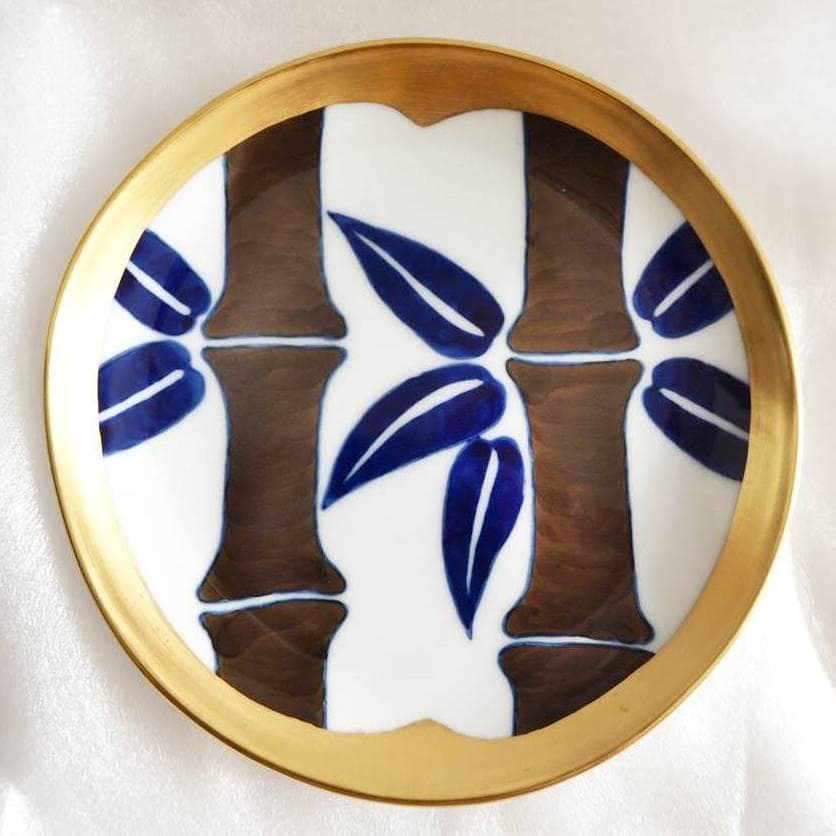 【新品】深川製磁　光琳風染付　銘々皿揃　５枚セット 宮内庁御用達