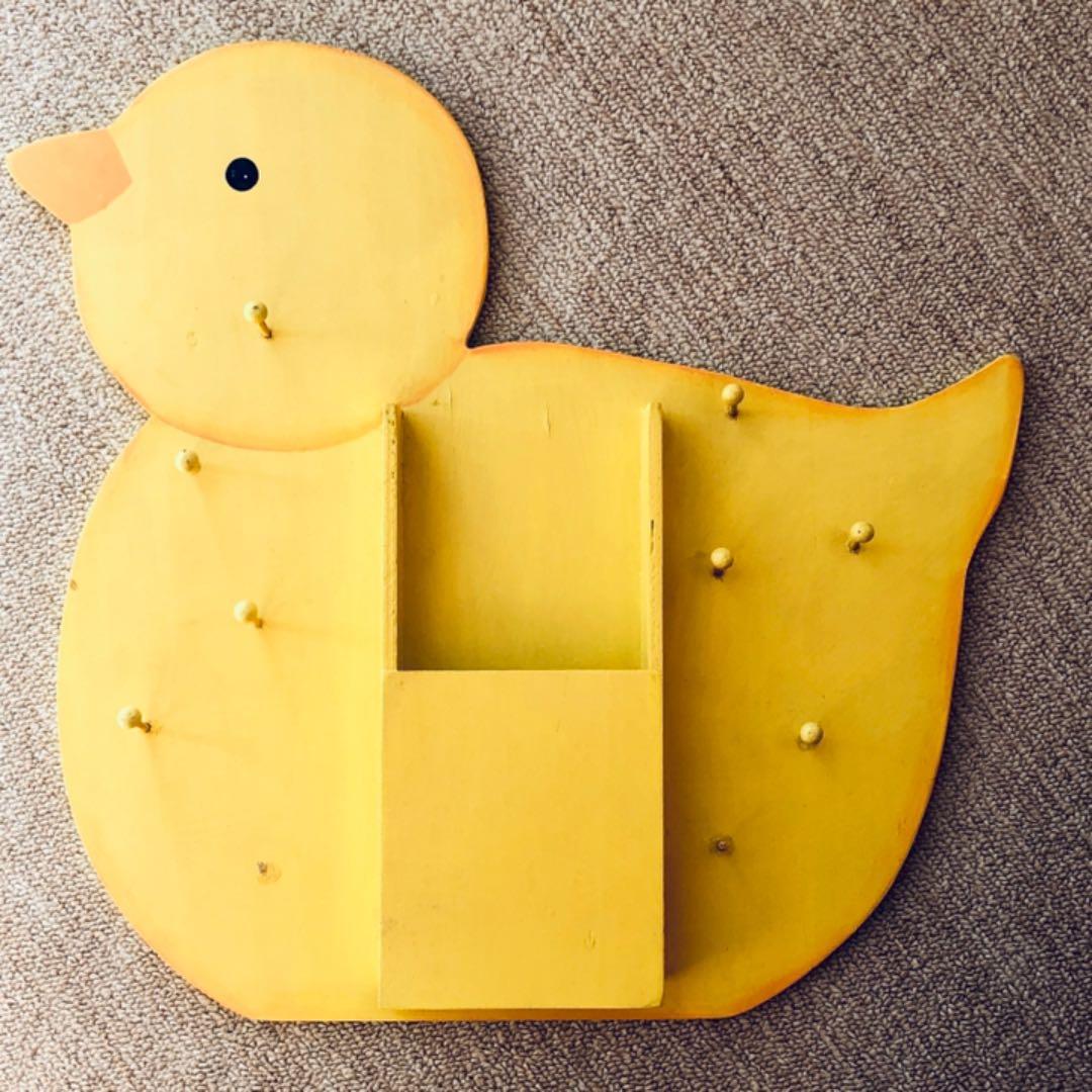 大きな ひよこ 壁飾り アンティーク 黄色 小物入れ イースター ヴィンテージ