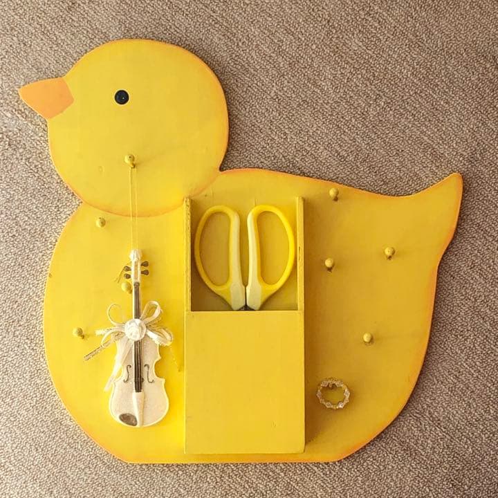 大きな ひよこ 壁飾り アンティーク 黄色 小物入れ イースター ヴィンテージ