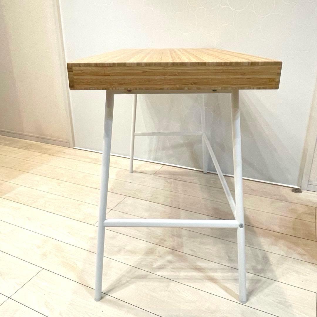【美品】IKEA LILLASENリルオーセン デスク 引き出し付　竹製 北欧風