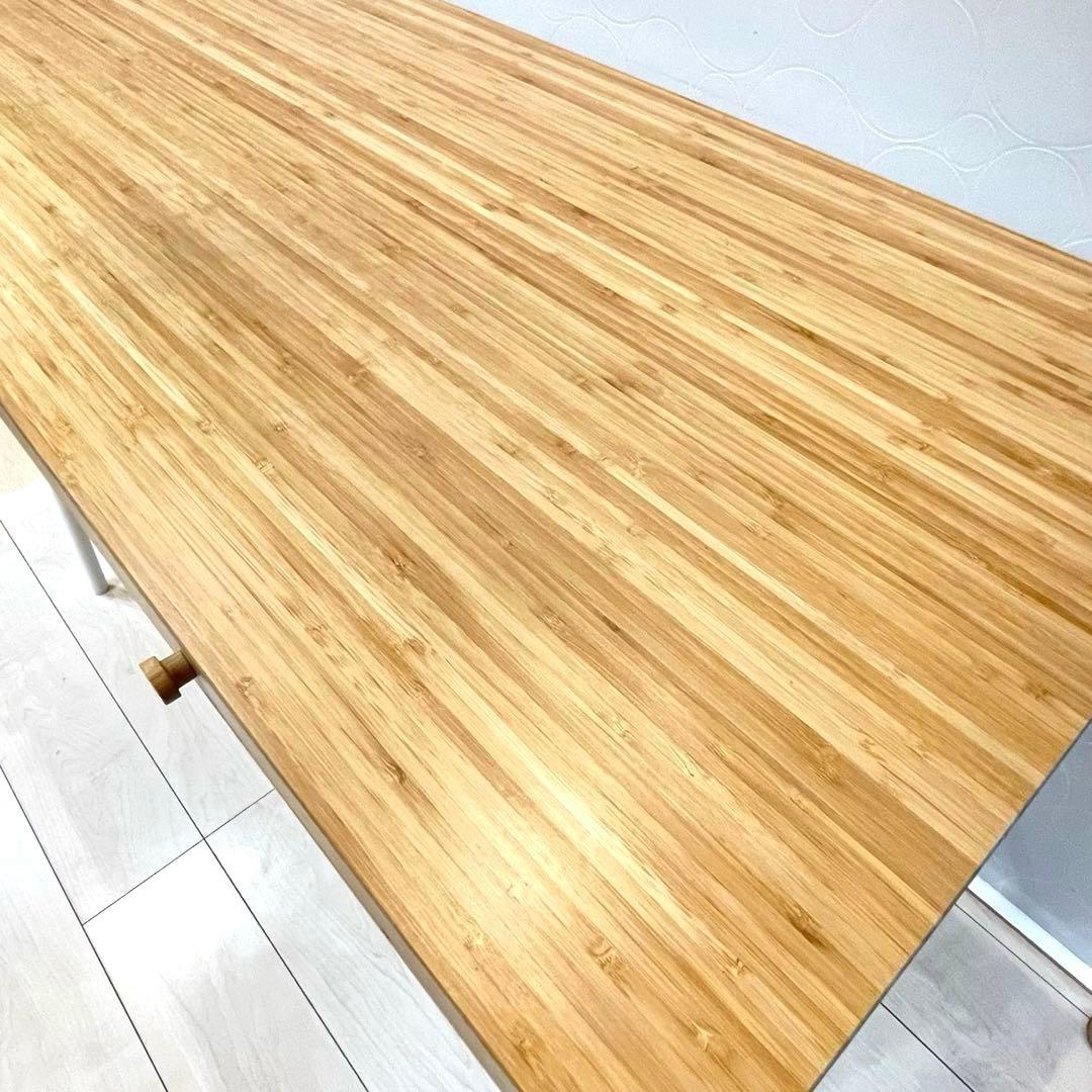 【美品】IKEA LILLASENリルオーセン デスク 引き出し付　竹製 北欧風