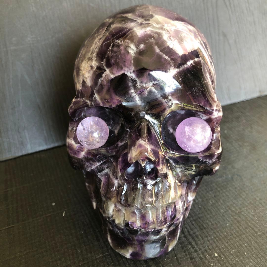 ❤️ レア　1.37kg ドクロ　髑髏 夢幻紫水晶　アメジスト　天然石