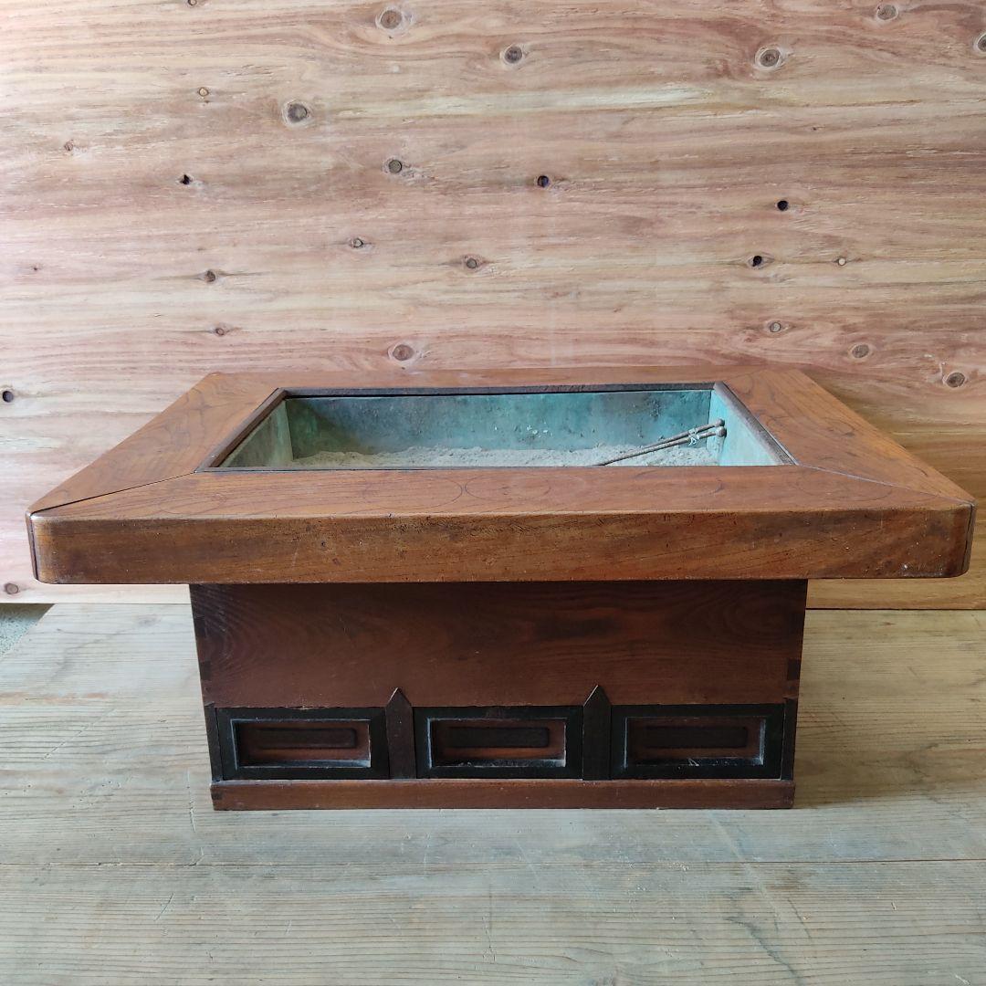 欅製 関西火鉢 長火鉢 骨董 アンティーク 火鉢 - メルカリ