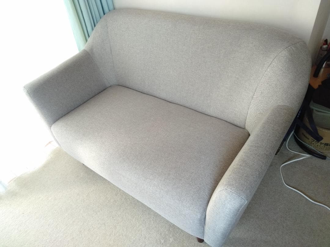 【良美品】2人掛ソファ, カバー2枚付き, 状態良好