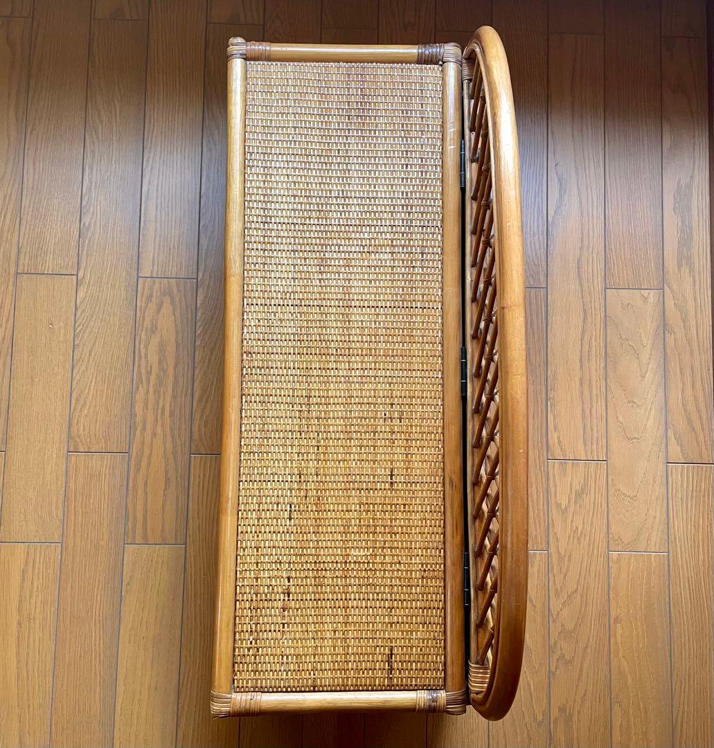 ラタン家具 籐家具 ベンチ収納 レトロ