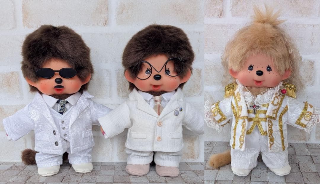 Sモンチッチ サクチッチ、サカチッチ用 紅白衣装2着セット