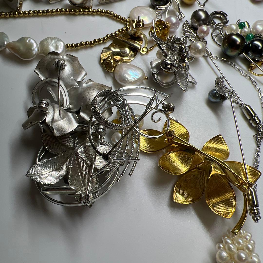 真珠アクセサリー色々　袋込331g 東Y8-0129ア㊱