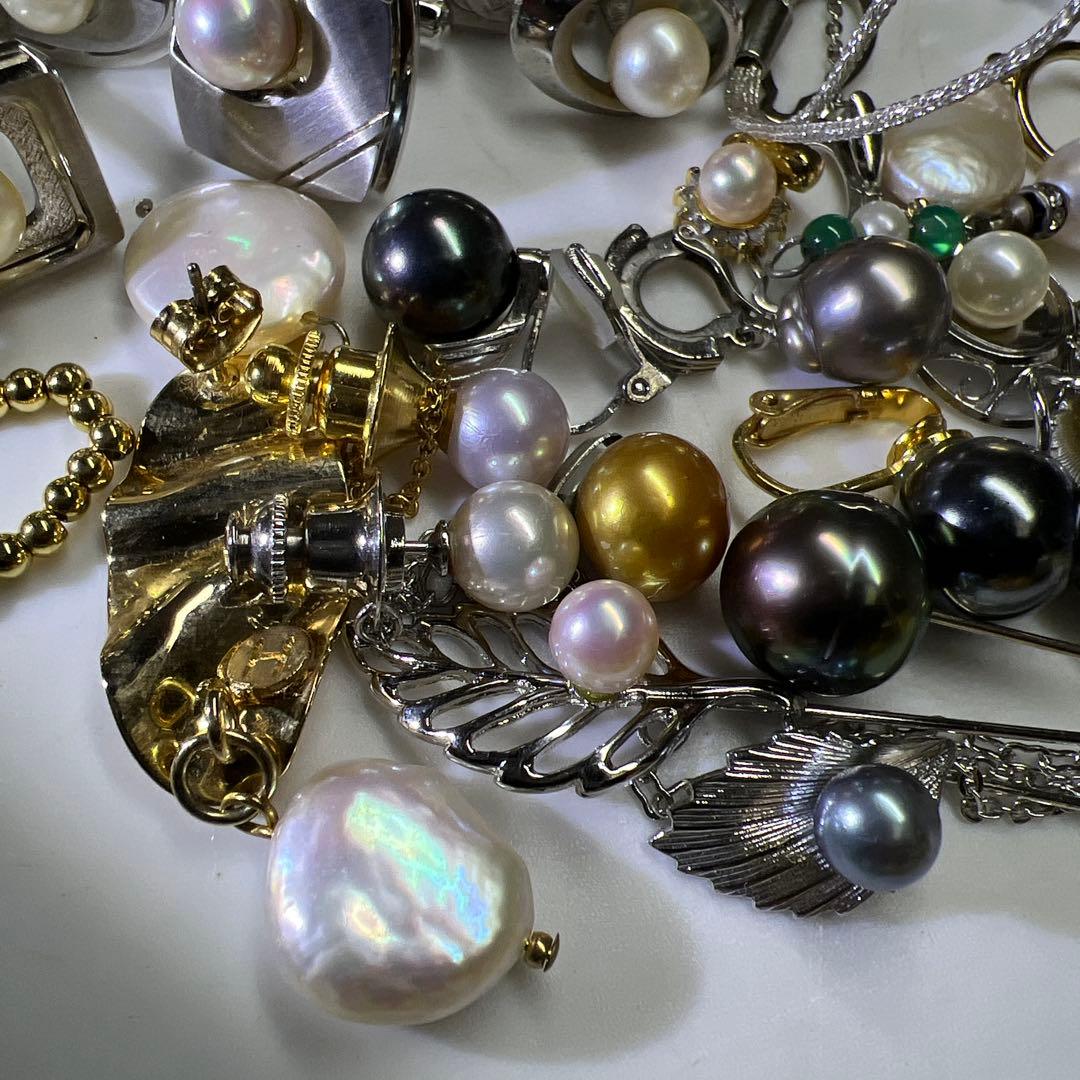 真珠アクセサリー色々　袋込331g 東Y8-0129ア㊱