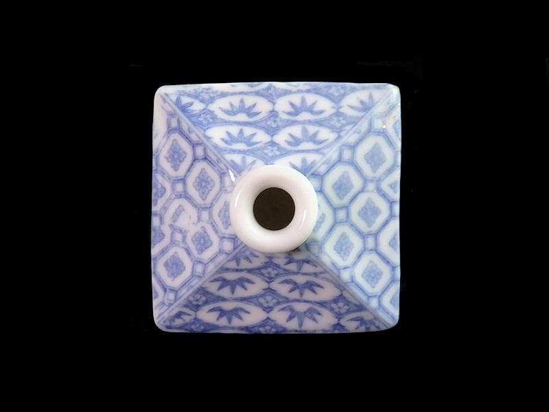 伊万里　瀬戸　染付　印判　鳳凰に麒麟の図　油壷　E416AS-fbko