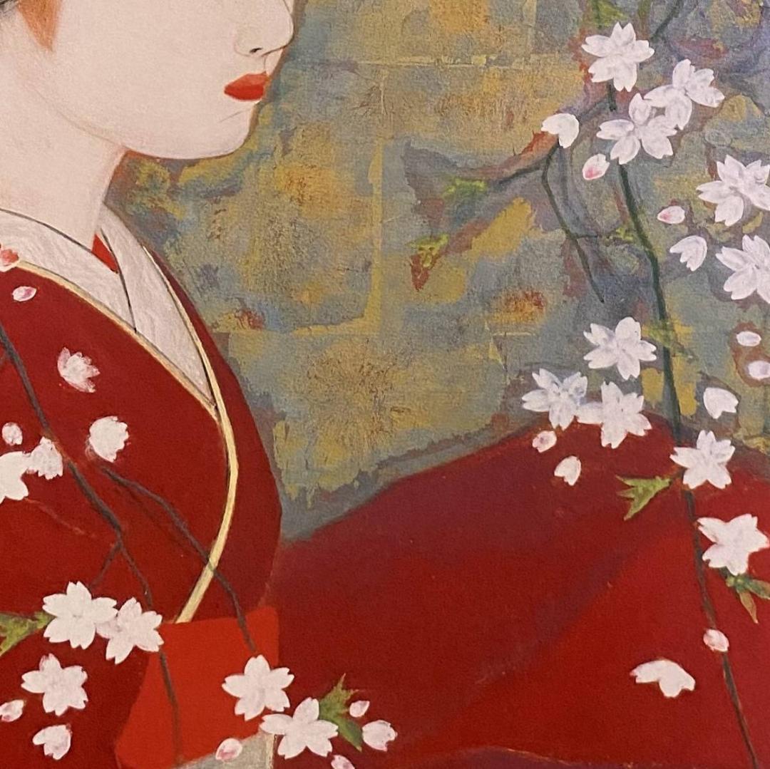 磯田又一郎、【春韻】、希少な額装用画集より、新品額装付、状態良好