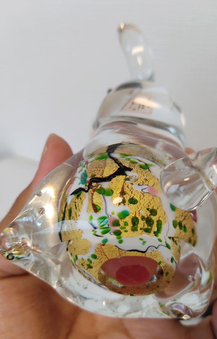 超希少品☆黒木国昭 光琳 金彩象嵌 干支 卯 ガラス工芸 うさぎ