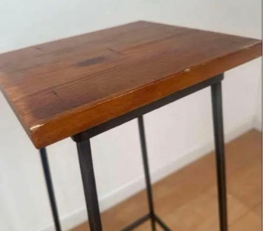 LCC04 スツール アイアン パイン材　ハイチェア　二つセット