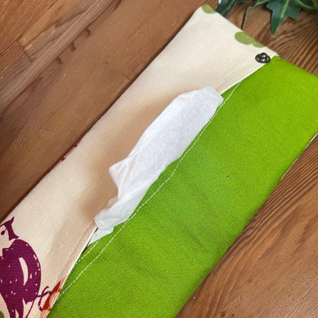 ご相談中① ボックスサイズティッシュ　携帯ケース　⌘ ファンキー猫さん　生成り