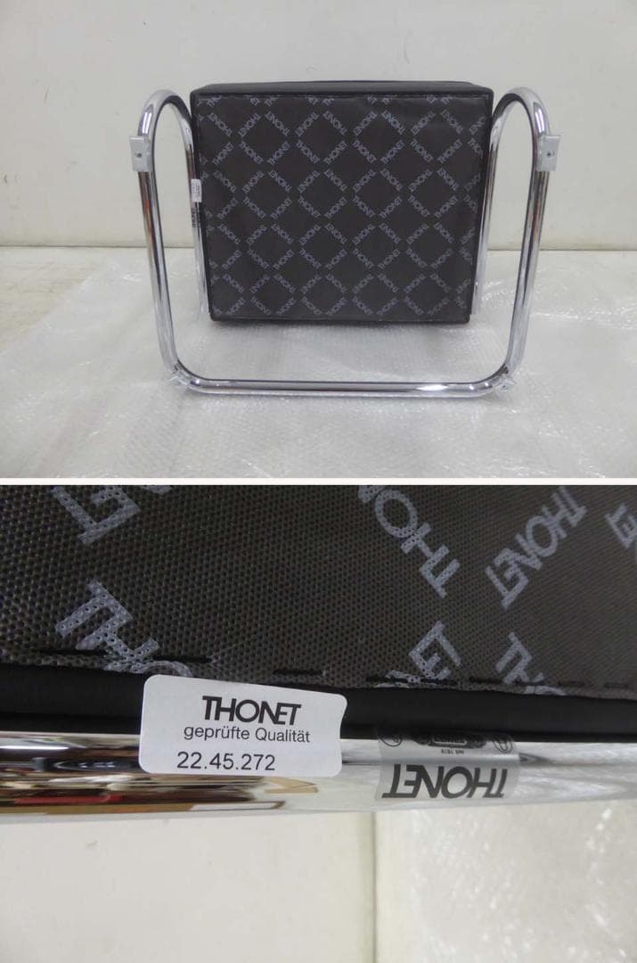 未使用品■THONET■定価116万円 S411 本革 チェア オットマンセット