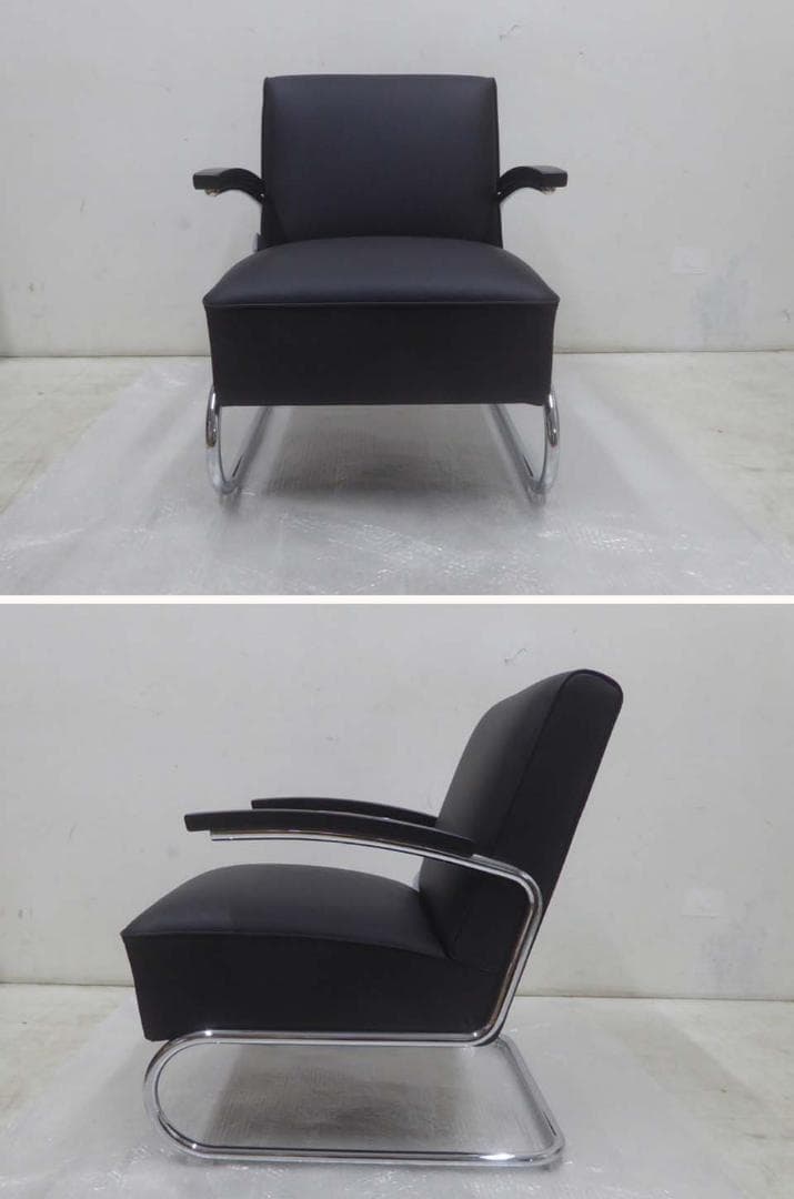 未使用品■THONET■定価116万円 S411 本革 チェア オットマンセット