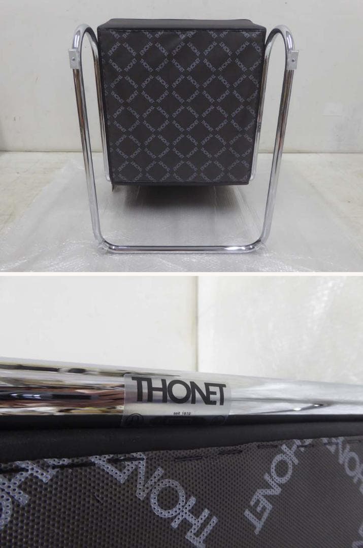 未使用品■THONET■定価116万円 S411 本革 チェア オットマンセット