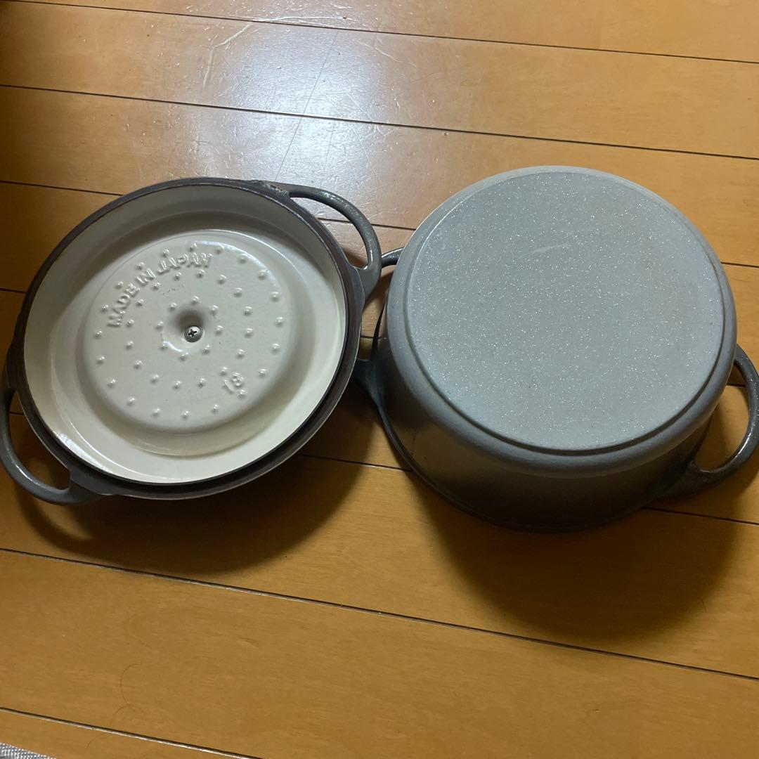 バーミキュラ　オーブンポットラウンド　18センチ　ブルーグレー