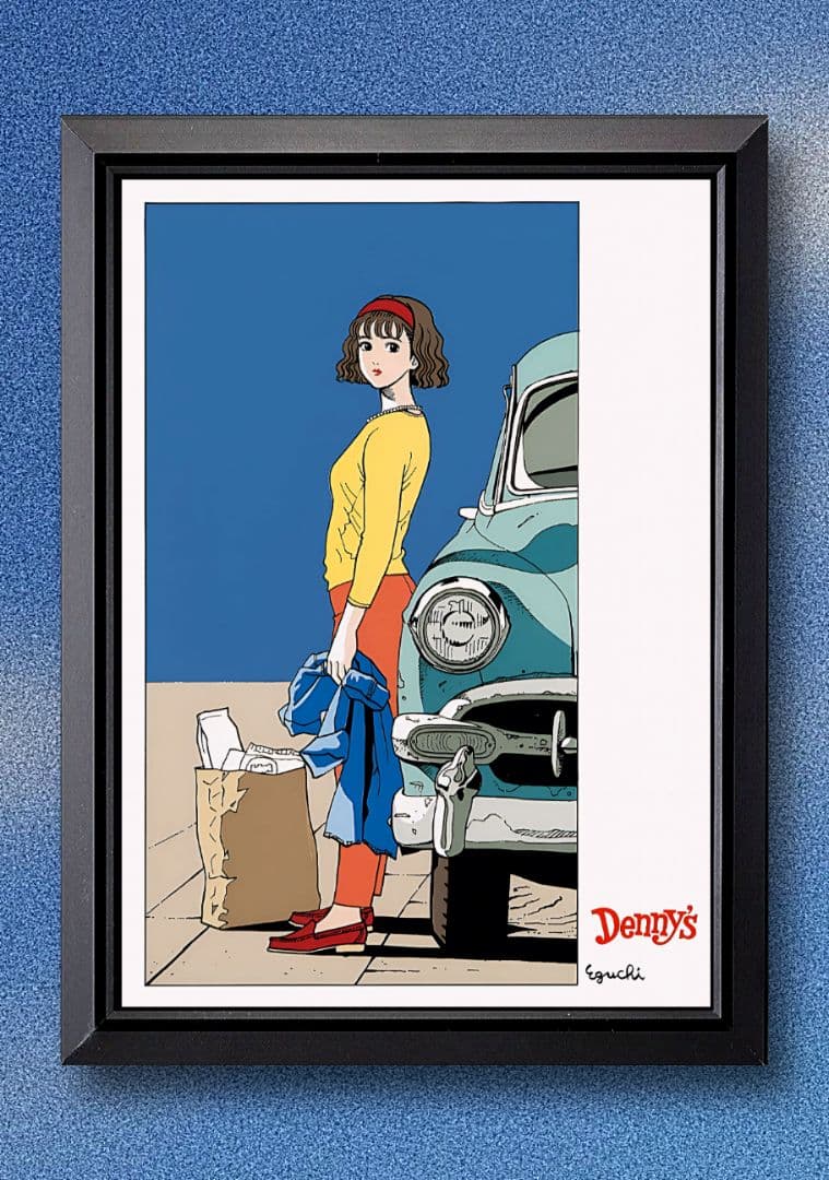 江口寿史 / Denny's デニーズ【A4サイズ写真ポスター額装付2点セット