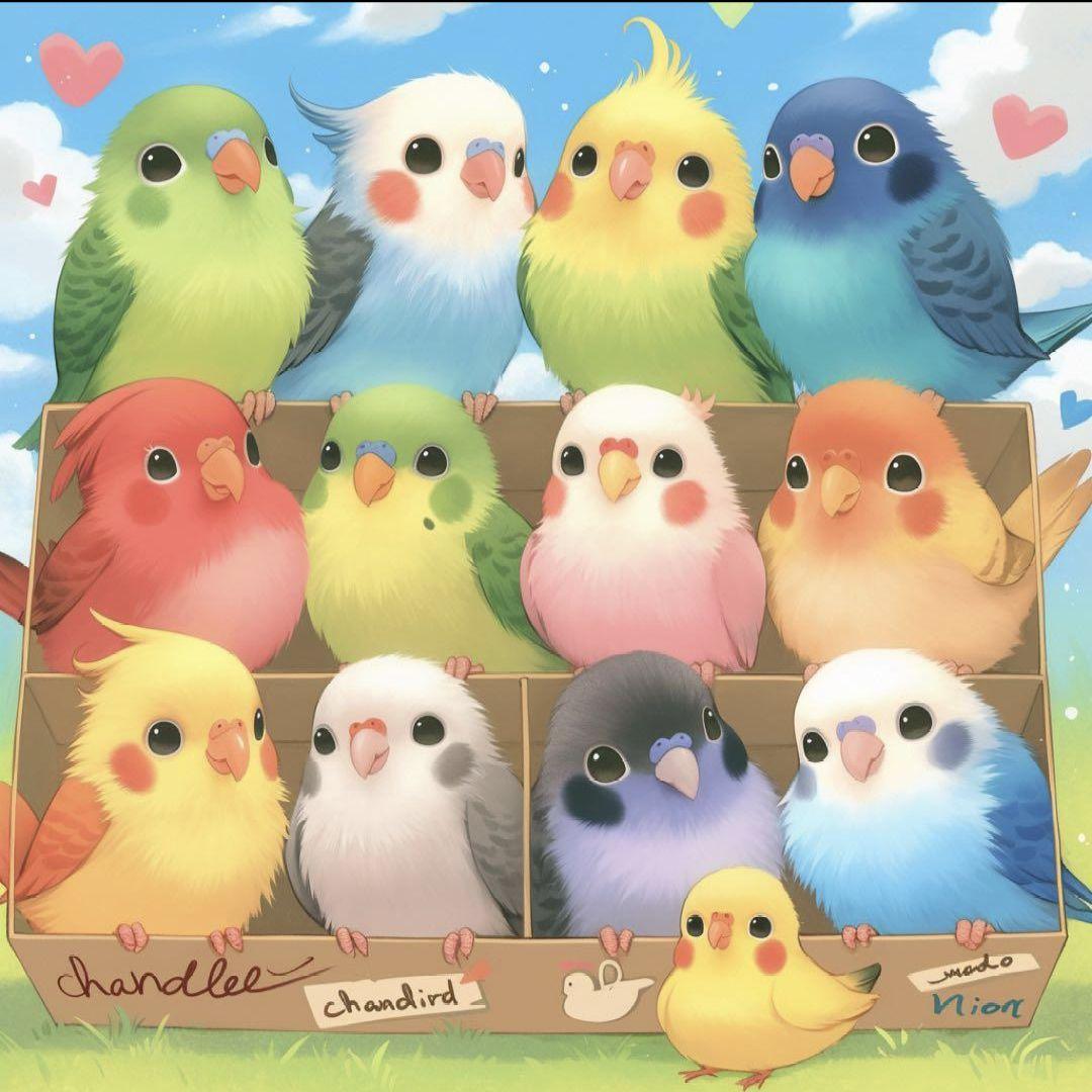 ❀ハンドメイドオーダー用 パネルサンプル❀インコ・シマエナガ