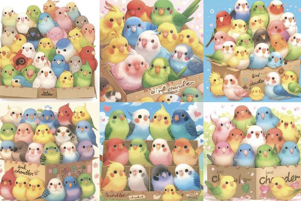 ❀ハンドメイドオーダー用 パネルサンプル❀インコ・シマエナガ