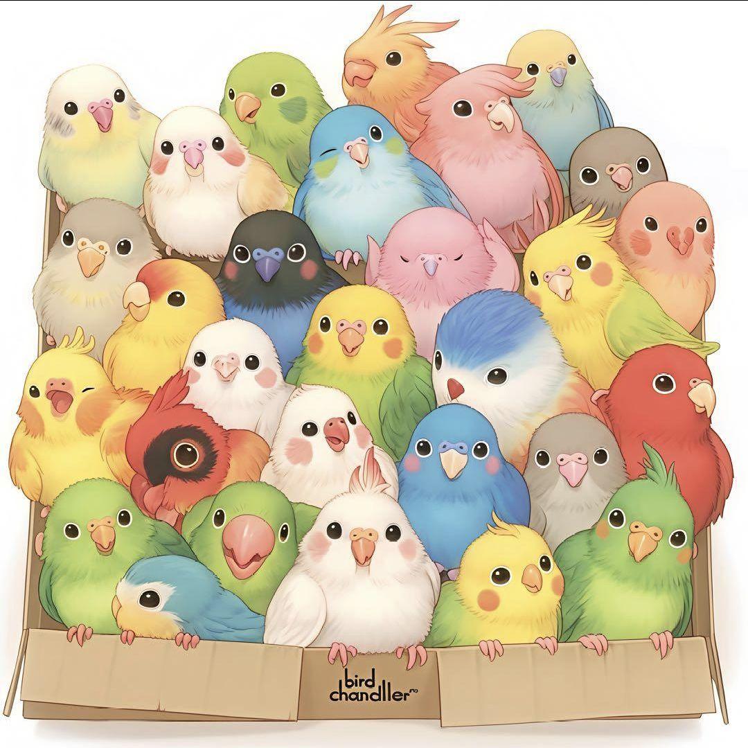 ❀ハンドメイドオーダー用 パネルサンプル❀インコ・シマエナガ