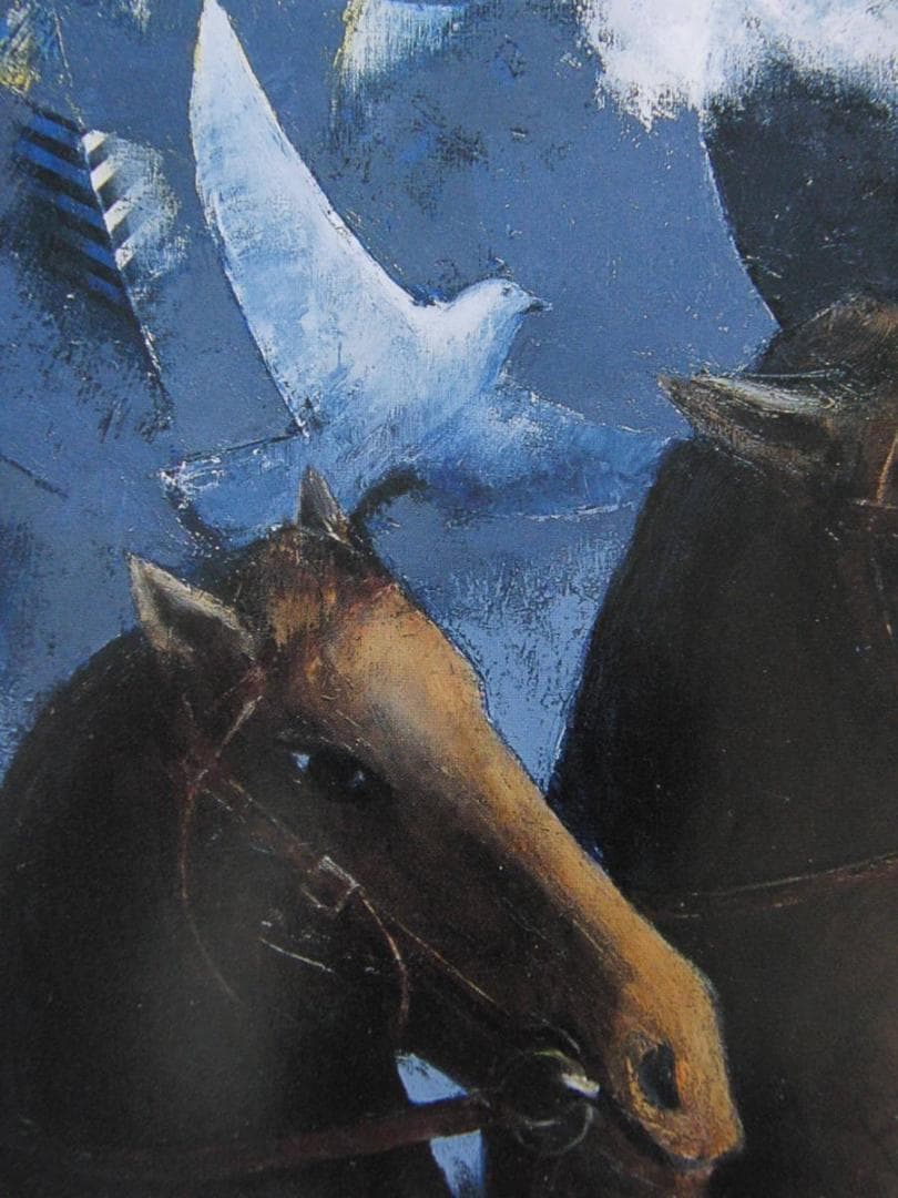 栗林今朝男、【騎乗近し】、希少な額装用画集より、新品額装付 - メルカリ