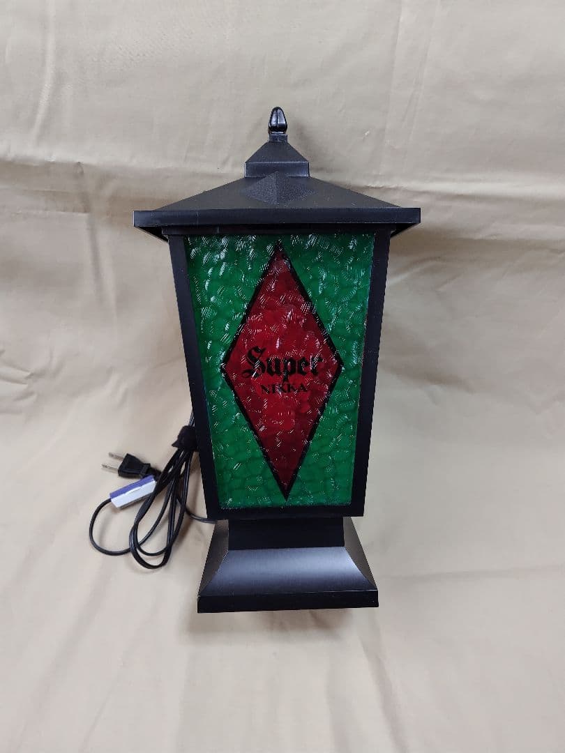 ニッカランタン　ウィスキー ステンドグラス 電気スタンド 昭和レトロ