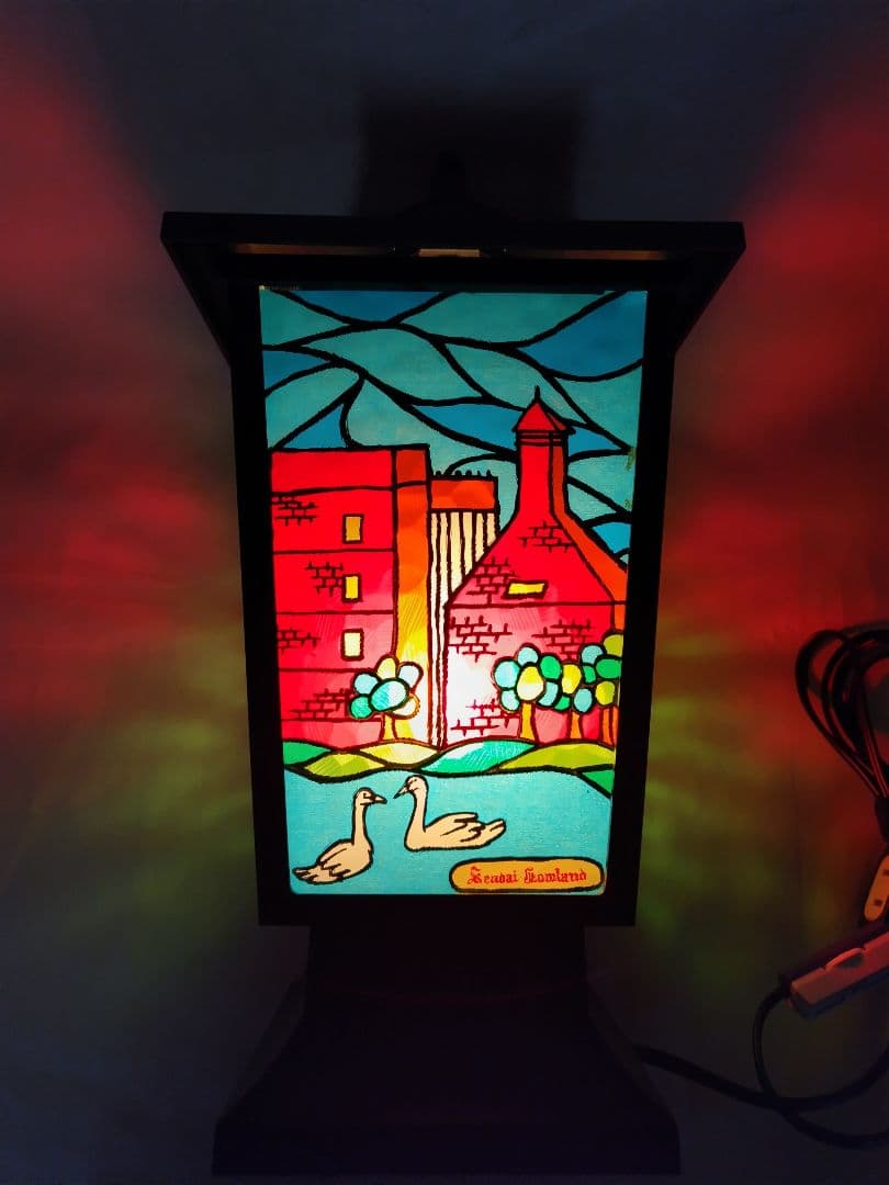 ニッカランタン　ウィスキー ステンドグラス 電気スタンド 昭和レトロ